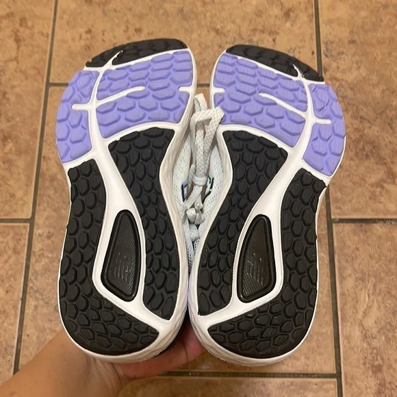 New Balance size 7 in white with black, lavender and light blue. - Picture 3 of 4